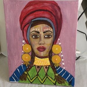 Vibrant Acrylic Portrait Canvas Art